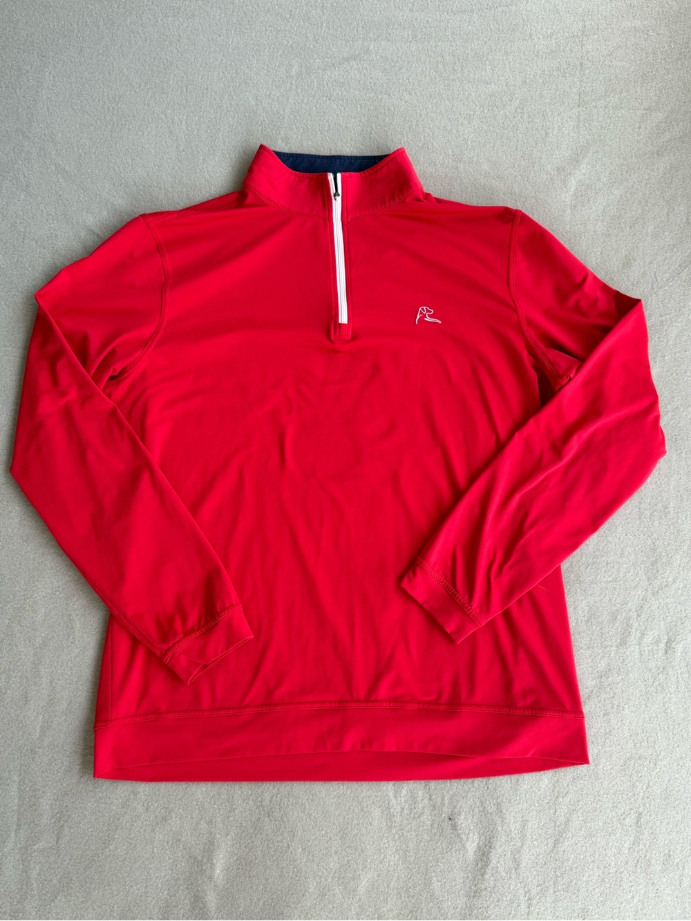 Rhoback Performance Q-Zip Mens Sz Large Red Longsleeve Sharp Comfort Fit Stretch